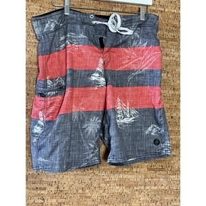 VTG Rusty Swim Trunks Board‎ Shorts Size 33 (B1)
